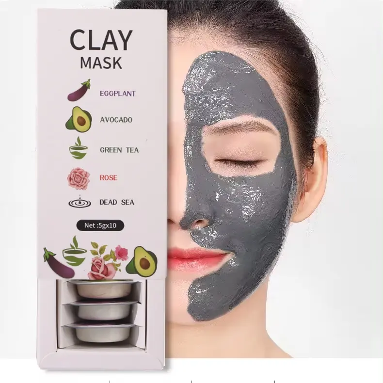 Kit Masker tanah liat label pribadi Perawatan Kulit Organik penghilang komedo wajah masker lumpur wajah teh hijau Laut Mati