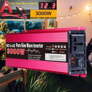 3000W voiture onduleur DC <span class=keywords><strong>12V</strong></span> à AC <span class=keywords><strong>220V</strong></span> 110v convertisseur automatique <span class=keywords><strong>transformateur</strong></span> convertisseur de puissance puissance onde sinusoïdale <span class=keywords><strong>prise</strong></span> universelle - Product Image 2