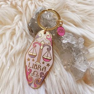 Enamel Zodiac <b>Keychain</b> <b>Personalized</b> Constellation Charm with for Birthday Gift Signs Astrology Products Jewelry Pendant Decor - Product Image 4