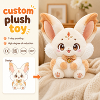 Peluche personnalisée OEM/ODM professionnelle en coton biologique ultra doux et chaud, motif esprit de renard, pour anniversaires et sacs.