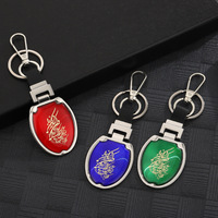 Porte-clés universel pour voiture, accessoires de clés en métal géométrique simple, pendentif décoratif de style national rétro, modèle en gros disponible immédiatement