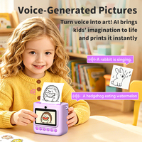 Cámara de Impresión Instantánea para Niños 2026 con IA, Pantalla IPS de 2.4'', Lente Dual de 48MP, Video 1080P, Impresión Térmica sin Tinta, Juguete DIY para Niños y Niñas de 3 a 12 Años