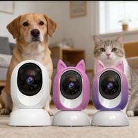 Caméra interactive pour animaux de compagnie avec jouet laser, PTZ 360 degrés, audio bidirectionnel, moniteur WiFi pour chats et chiens, sécurité domestique - Vente flash