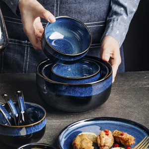 Service <span class=keywords><strong>de</strong></span> table en <span class=keywords><strong>porcelaine</strong></span> <span class=keywords><strong>de</strong></span> luxe nordique pour la maison et les cadeaux d'affaires, avec des motifs <span class=keywords><strong>de</strong></span> glaçure uniques sur les assiettes - Product Image 5