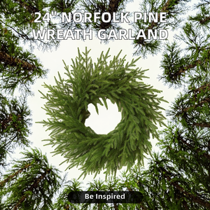 Ghirlanda verde ecologica <span class=keywords><strong>per</strong></span> ghirlanda <span class=keywords><strong>di</strong></span> pino artificiale Norfolk realistica da 24 pollici <span class=keywords><strong>per</strong></span> la <span class=keywords><strong>porta</strong></span> d'ingresso interna esterna <span class=keywords><strong>per</strong></span> le vacanze - Product Image 2
