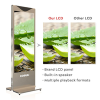 Layar LCD Indoor Tipe Standing untuk Signage, Warna Dapat Disesuaikan, Panel Kelas A+, Kecerahan 350cd/m2, Digital Komersial