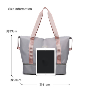 Bolsa de Viaje de Gran Capacidad, Estilo Coreano, para Viajes al Aire Libre, con Separación para Ropa Seca y Mojada, Bolsa Deportiva para Mujer - Product Image 2