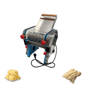 Machine automatique à étaler la pâte de table en acier inoxydable avec rouleaux et boutons rouges pour la production de nouilles et l'utilisation en boulangerie - Product Image 1