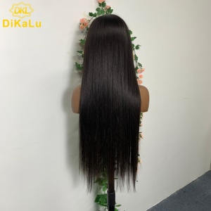 Peluca <span class=keywords><strong>Frontal</strong></span> de Encaje con Diamantes de Alta Calidad, Cabello Humano Doblemente Tramado, 100% Cabello Humano Virgen Natural para Mujeres Negras - Product Image 1