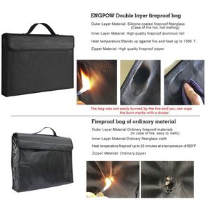 Bolsa Organizadora de Documentos Expandible A4, Resistente al Fuego y al Agua, Recubierta de Silicona y Fibra de Vidrio, Sostenible, para Oficina y Hogar, con Correa para el Hombro - Product Image 4