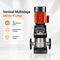 Pompa Air Sentrifugal Multistage Vertikal IPUS VM0403 Bertekanan Tinggi dari Baja Anti Karat untuk Pengolahan Air RO