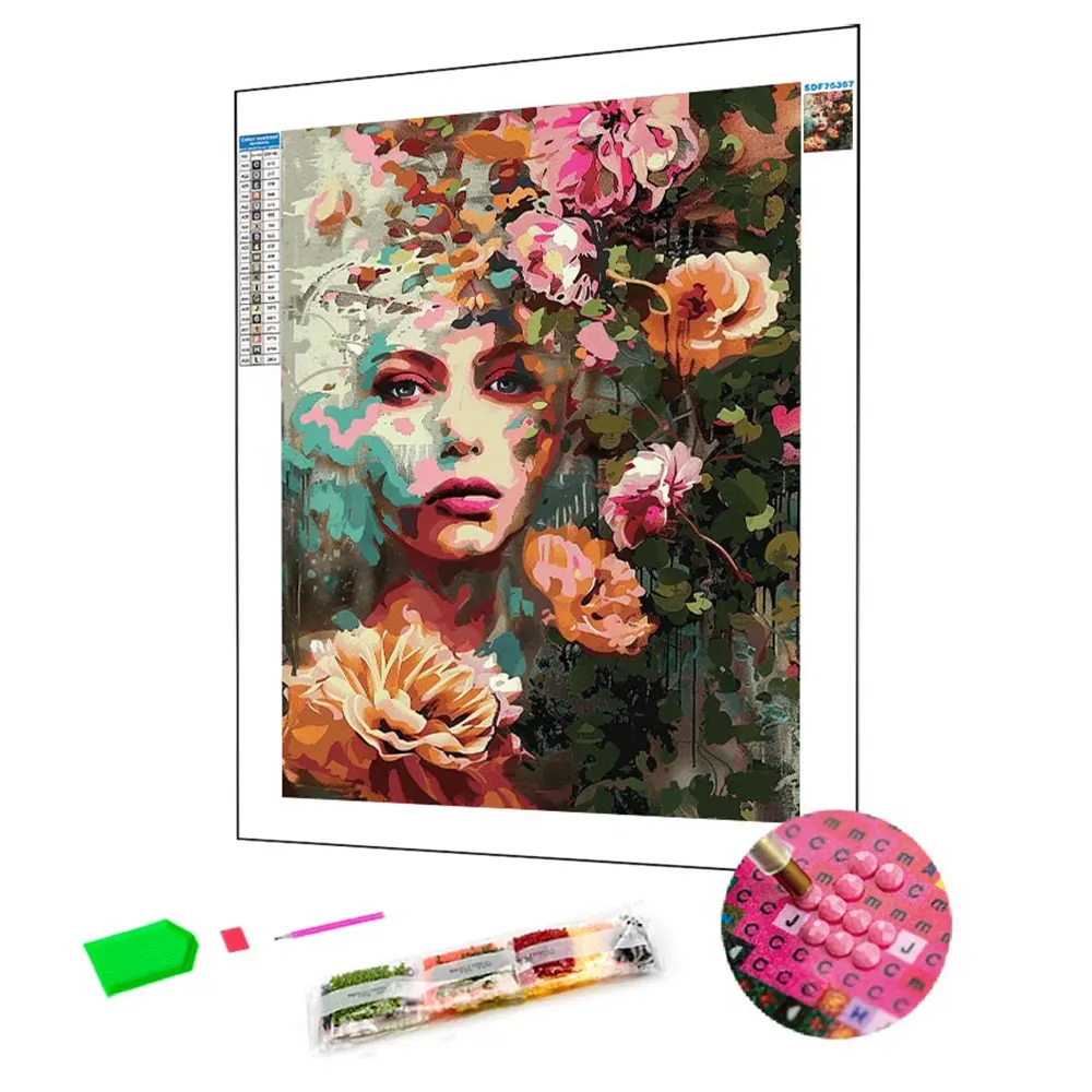 DIY 5D Diamond Painting Girl Portrait Full Of Square Round Diamond Home Decoration Painting Handmade Wall Art Pictures