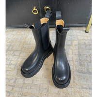 Bottes Chelsea polyvalentes pour femmes, à talon épais de 5 à 8 cm, à plateforme mi-mollet, élastiques, pour l'automne et l'hiver, augmentant la taille, vente chaude