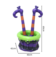 Seau à Boissons Gonflable en Forme de Chaudron de Sorcière d'Halloween en PVC, Idéal pour la Décoration de Scène de Fête et comme Accessoire de Présentation de Boissons
