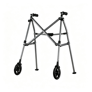 Lightweight Height Adjustable <b>Rollator</b> <b>Walker</b> With Two Wheels For Home Hospital Use Durable Easy Operation Manual Mobility Aid - Product Image 1