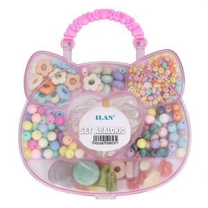 Set di perline ILAN in scatola a forma di gatto con perline colorate per artigianato e creazione di gioielli - Product Image 1