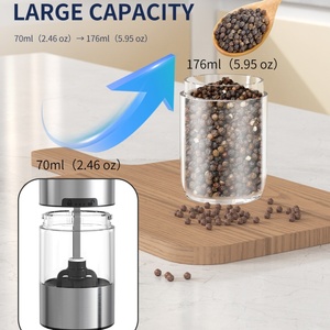 176ML New Product Base-Charging Electric Salt and <b>Pepper</b> <b>Grinder</b> Set Usb Automatic Gravity Salt and <b>Pepper</b> <b>Grinder</b> Set - Product Image 4