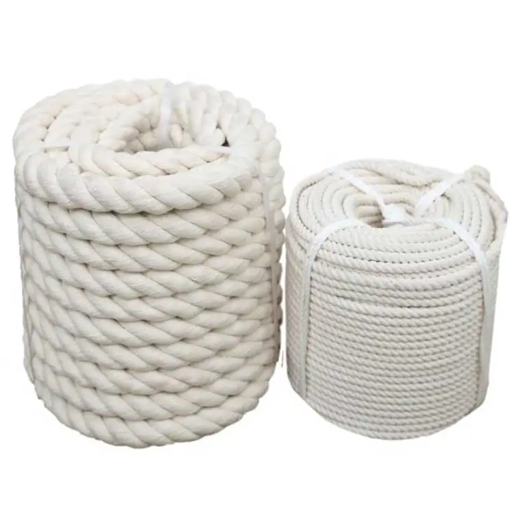 Hot Sale 10mm Natural Twisted Macrame Cord Braided Cotton Twine for DIY Wall Hanging Plant Hanger and Bag Making