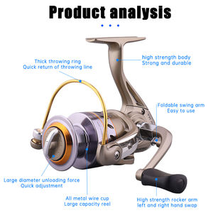 Moulinet de pêche télescopique à poignée unique, bobine en aluminium inoxydable à longue portée, corps en métal pour la pêche en rivière - Product Image 2