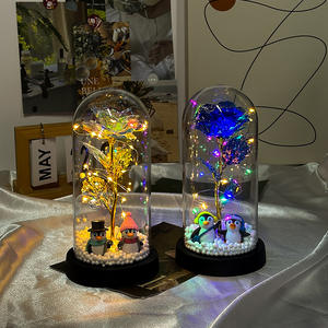 Galaxy rose <span class=keywords><strong>en</strong></span> feuille d'or 24 carats dans un dôme <span class=keywords><strong>en</strong></span> verre avec guirlande lumineuse à LED pour <span class=keywords><strong>la</strong></span> Saint-Valentin Cadeau de fête des mères Décoration de mariage pour <span class=keywords><strong>la</strong></span> maison <span class=keywords><strong>et</strong></span> le bureau - Product Image 1