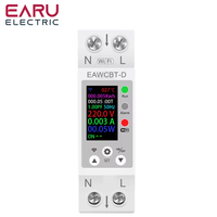 Disjoncteur intelligent WiFi Tuya 1P+N avec compteur de puissance (courant/tension/kWh), protection, contrôle à distance et relais temporisé 220V EAWCBT