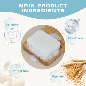 Savon pour le visage fait main blanchissant au <span class=keywords><strong>lait</strong></span> <span class=keywords><strong>de</strong></span> riz avec marque distributeur collagène biologique naturel glutathion Swiftlet - Product Image 3