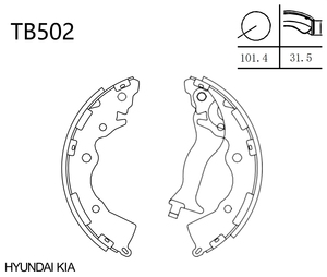 Piezas de sistema de freno automático, eje trasero, Zapata de freno semimetálica con S910-1616, 58305-1GA00 Terbon - Product Image 6