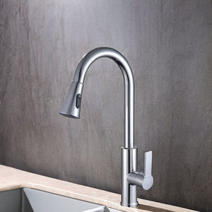 Grifo de cocina extraíble de un solo mango de estilo clásico moderno KAWAL, fregadero de un solo orificio, función de agua fría y caliente, cerámica para hoteles - Product Image 4