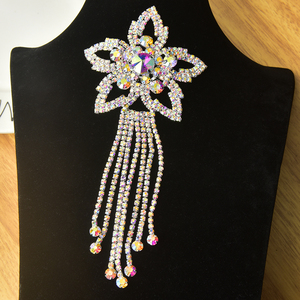 Cristal Strass Applique Décoratif Base En Métal Ceinture De Mariée Diamant Cristal AB Marquise Patches Réglage Coudre Sur L'épaule - Product Image 3