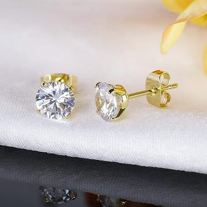 Stainless Steel Zirconia <b>Stud</b> <b>Earrings</b> 3mm 4mm 5mm 6mm 8mm Claw Setting Gold Rose Gold <b>Black</b> Gift Fashion Jewelry - Product Image 1