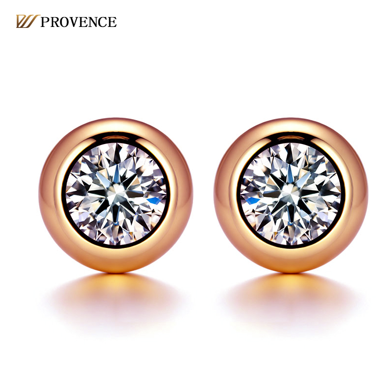 ต่างหูเพชรแล็บโรสโกลด์ 10k