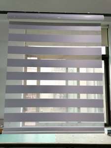 Alüminyum Kasetli Zebra Stor Perde Dikey Çift Katmanlı Polyester Yarı Saydam Karartma Perdeleri Pencere Kapı - Product Image 3