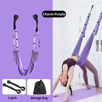 Corde de yoga aérien suspendue, Corde élastique d'extension pour porte, Corde de yoga à domicile, Équipement d'entraînement pour splits, équilibres sur les mains, et flexions dorsales