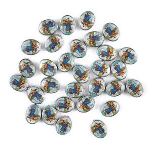 סיטונאי מצופה סגסוגת דתי מצופה זהב צורה סגלגל חרוז מתכת חרוז עם שני מדבקה תכשיטים תליונים - Product Image 3