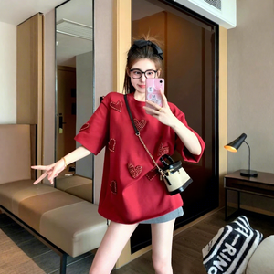 Kaos Wanita Manis Grosir, Model Terbaru Musim Panas, Lengan Pendek, Bahan Katun/Poliester, Kaos Dalaman, Pakaian Murah - Product Image 2