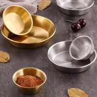 Bol à sauce en acier inoxydable 304 de qualité commerciale, idéal pour les cornichons coréens, écologique et multi-usage, plat à condiments en métal pour les fêtes