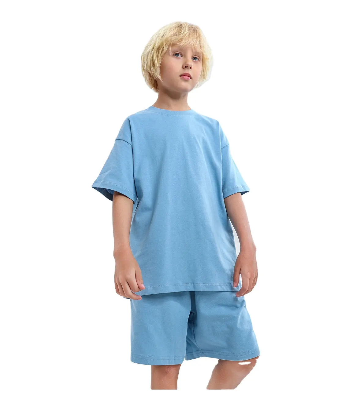カスタムキッズプレーンTシャツトップス子供男の子女の子赤ちゃん幼児マルチカラーコットン服子供男の子特大Tシャツ