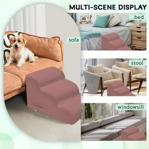 Verstelbare hondentrappen antislip, afneembare, makkelijk te reinigen hoes, hondenstappen voor hoge bedden - Product Image 5