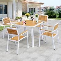 Tables et chaises d'extérieur en aluminium, mobilier de patio, design pastoral anti-corrosion, ensembles de jardin multifonctionnels pour repas