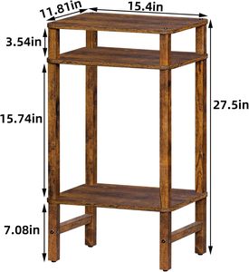 <span class=keywords><strong>Table</strong></span> d'appoint en bois massif, respectueuse de l'environnement, design moderne et simple, pour salon, chambre, salle de bain - Product Image 3