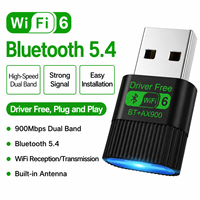 Adaptateur USB WiFi6 Bluetooth5.4 AX900 900 Mbps Double Bande 2-en-1 Antenne Intégrée en Stock pour PC Portable