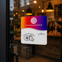 Cartes de contrôle d'accès programmables en PVC français personnalisées avec code QR, cartes NFC intelligentes pour avis Google pour petites entreprises