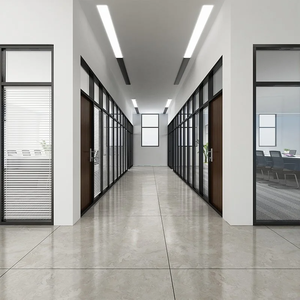 Toàn cảnh phân vùng Tường Văn phòng hai lớp kính mô-đun cách âm không khung đơn hoặc đôi - Product Image 3