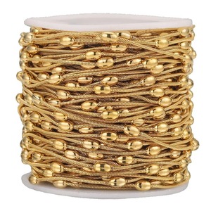 Wholesale 18K Gold PVD Plated Round Bead Snake <b>Chain</b> | Vacuum Electroplated Snake <b>Chain</b> for Necklace - Product Image 2
