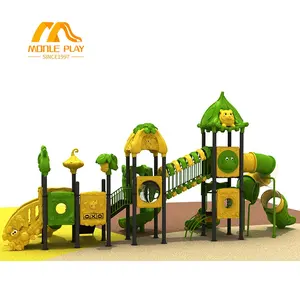 2024 Novo parque infantil ao ar livre com animais de desenho animado combinação de escorregador infantil