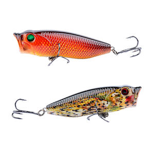 Cheery เบ็ดตกปลา80มม. 14ก., 3D แข็งพิมพ์สีเหมือนจริงพร้อมเหยื่อป็อปเปอร์เหยื่อตกปลาปลอม - Product Image 3