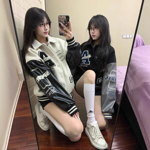 سترة بيسبول أمريكية الطراز للجنسين مضادة للبكتيريا من البوليستر/القطن مع تطريز، تصميم ربيعي جديد بطراز قديم للأزواج بياقة عالية - Product Image 2