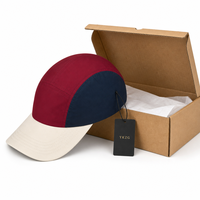 Casquette de baseball ajustable pour enfants, modèle 5 panneaux, tricolore, avec logo personnalisé, pour garçons et filles, vente en gros, usine OEM