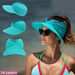 Beach Women Large Brim Sun <b>Hat</b> With Open Top Ponytail Hole Breathable Outdoor Sports Cap <b>for</b> Hiking Fishing - Product Image 4