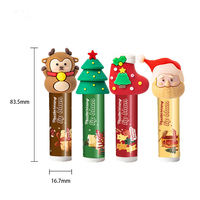 Baume à lèvres hydratant personnalisé en gros pour Noël, motif dessin animé, marque privée, réduit les ridules, soin des lèvres, baume à lèvres mignon